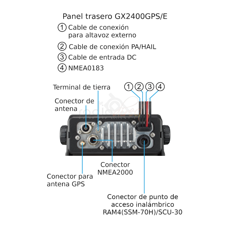 Emisora Standard Horizon GX2400GPS/E marina VHF con AIS, GPS y DSC